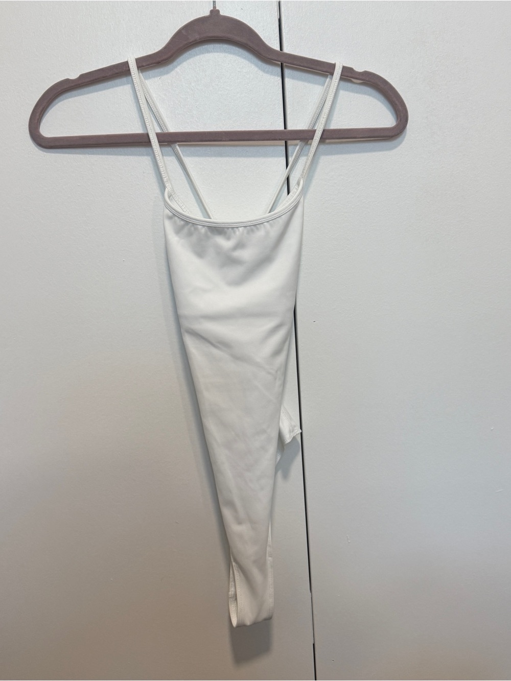 Garage White Scoop Neck Strappy Bodysuit